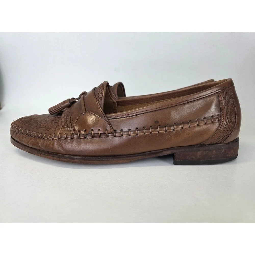 Florsheim Men's Dress Shoes‎ Size 10.5 Brown Tan Leather Tassel Slip On Loafers